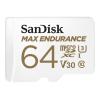 SanDisk Max Endurance - Flash-Speicherkarte (microSDXC-an-SD-Adapter inbegriffen) - 64 GB - Video Class V30 / UHS-I U3 / Class10 - microSDXC UHS-I