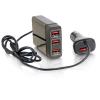 C2G Car Charger with Extension for Passengers - Auto-Netzteil - 5.8 A - 4 Ausgabeanschlussstellen (USB) - Schwarz