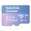SanDisk Creator - Flash-Speicherkarte (microSDXC-an-SD-Adapter inbegriffen) - 512 GB - A2 / Video Class V30 / UHS-I U3 - microSDXC UHS-I