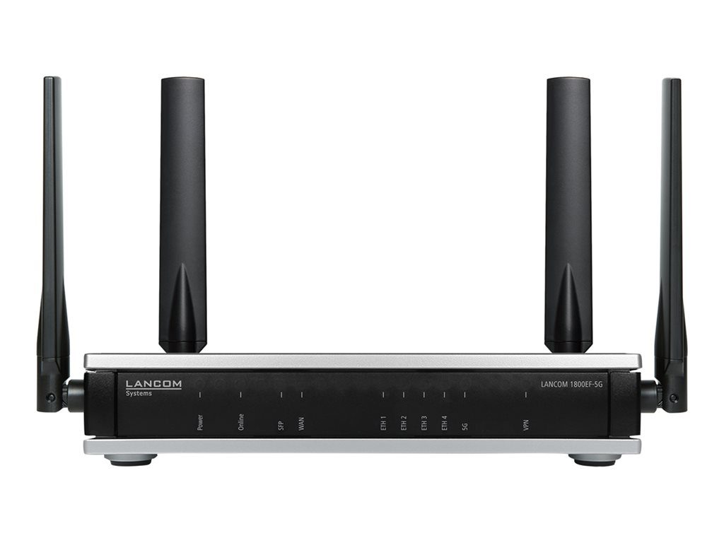 Leistungsstarker Business-Router mit 5G, Glasfaser-Port (SFP) und Gigabit Ethernet-Port zum Anschluss externer Modems, IPSec-VPN (5 Kanäle / opt. 25), Load Balancing, QoS, USB, 4x GE (IEEE 802.3az)