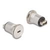 Delock USB 2.0 USB-C zu USB Typ-A Einbaubuchse Aluminium