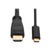 Eaton Tripp Lite Series USB C to HDMI Adapter Cable USB 3.1 Gen 1 4K M / M USB-C Black 6ft - Videokabel - HDMI männlich zu 24 pin USB-C männlich umkehrbar - 1.8 m - Schwarz - 4K Unterstützung