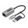 StarTech.com USB-C to Ethernet Adapter w / USB-A Adapter, Realtek RTL8153B - Netzwerkadapter - USB-C 3.2 Gen 1 - Gigabit Ethernet - Space-grau
