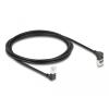 Delock - Patch-Kabel - RJ-45 (M) nach oben angewinkelt zu RJ-45 (M) nach unten abgewinkelt - 2 m - 4.5 mm - S / FTP - CAT 6a - geschirmt, halogenfrei - Schwarz