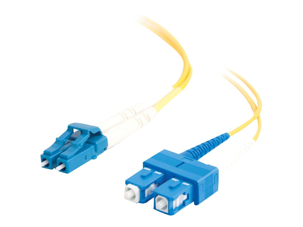 C2G LC-SC 9 / 125 OS1 Duplex Singlemode PVC Fiber Optic Cable (LSZH) - Patch-Kabel - SC Single-Modus (M) zu LC Single-Modus (M) - 15 m - 15 m - Glasfaser - Duplex - 9 / 125 Mikrometer - OS1 - halogenfrei - Gelb