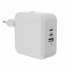 Targus HyperJuice - Netzteil - GaN - 70 Watt - QC 3.0, Power Delivery 3.0 + PPS - 3 Ausgabeanschlussstellen (USB, 2 x USB-C) - weiß