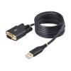 StarTech.com 6.6ft (2m) USB to Serial Adapter Cable, COM Retention, RS232 - Kabel USB / seriell - USB (M) zu DB-9 (M) schraubbar - 2 m - geformt, robust - Schwarz