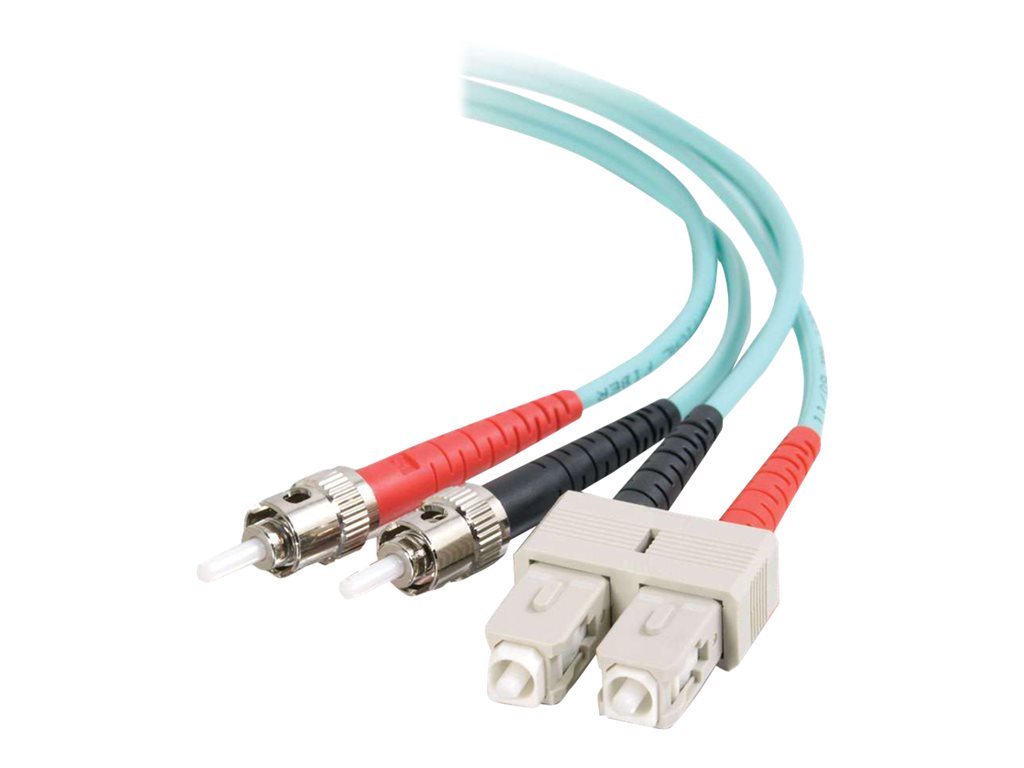 C2G SC-ST 10Gb 50 / 125 OM3 Duplex Multimode PVC Fiber Optic Cable (LSZH) - Netzwerkkabel - ST multi-mode (M) zu SC multi-mode (M) - 3 m - 3 m - Glasfaser - Duplex - 50 / 125 Mikrometer - OM3 - halogenfrei - Aquamarin