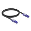Delock - Netzwerkkabel - RJ-45 (M) 90° nach oben drehbar bis 90° nach unten drehbar zu RJ-45 (M) 90° nach oben drehbar bis 90° nach unten drehbar - 1 m - 6 mm - UTP - CAT 6 - bis zu 1 Gbps Datenübertragungsrate, halogenfrei, ohne Haken, winkel bis 90