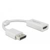 DisplayPort 1.4 Adapter zu HDMI 4K 60 Hz mit HDR Funktion Passiv weiß Delock