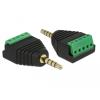 Adapter Terminalblock > Klinke 3,5 mm Stecker 5 Pin Delock