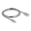 Delock - USB-Kabel - USB (M) zu 24 pin USB-C (M) - USB 2.0 - 20 V - 3 A - 1 m - USB Power Delivery (60W), unterstützt Power Delivery 3.0, mit Metallschuh - Silber