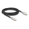 Delock - Patch-Kabel - RJ-45 (M) zu RJ-45 (M) - 2 m - 6 mm - S / FTP - CAT 6a - halogenfrei, geformt, ohne Haken - Schwarz