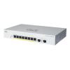Cisco CBS220-8T-E-2G managed Layer2 Switch: - 8x10 / 100 / 1000 Base-T (RJ45) + 2x1GE SFP Uplink Ports, - Switching Capacity:20Gbps, incl. rack-&wallmount Kit, - kein stacking, kein PoE, lüfterlos
