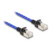 Delock RJ45 Netzwerkkabel mit Geflechtmantel Cat.6A U / FTP Slim 5 m blau