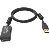 Ferritkerne - 480 Mbit / s - über 65 Prozent Abdeckung geflochtene Abschirmung - USB-A (f) zu USB-A (m) - Außendurchmesser 4,5 mm - 28+24 AWG - 5 m - schwarz