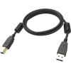 Vergoldete Anschlüsse - Ferritkerne USB-A-Ende - Bandbreite 480 Mbps - über 65 Prozent Abdeckung geflochtene Abschirmung - USB-A (m) zu USB-B (m) - Außendurchmesser 4,5 mm - 28+24 AWG - 1 m - schwarz