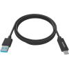 Bandbreite 5 Gbit / s - unterstützt 3 A Ladestrom - USB-C 3.1 (m) zu USB-A 3.0 (m) - Außendurchmesser 4,0 mm - 22+30 AWG - 1 m - schwarz
