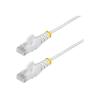 StarTech.com - Patch-Kabel - RJ-45 (M) zu RJ-45 (M) - 25 cm - 3.6 mm - UTP - CAT 5 / 5e / 6 - IEEE 802.3bt - halogenfrei, ohne Haken, gerade - weiß