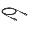 Delock - Patch-Kabel - RJ-45 (M) neigbar bis zu 60° zu RJ-45 (M) neigbar bis zu 60° - 2 m - 3.8 mm - U / FTP - CAT 6a - halogenfrei, geformt, ohne Haken, schmal - Schwarz