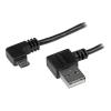 StarTech Micro USB Kabel mit rechts gewinkelten Anschlüssen - Stecker / Stecker - 1m - USB A zu Micro B Anschlusskabel - USB-Kabel - Micro-USB Typ B (M) zu USB (M) - USB 2.0 - 1 m - rechtwinkliger Stecker - Schwarz - für P / N: USB2PCARBK, USB2PCARBKS, U