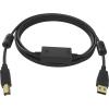 In-Line-Booster auf halber Strecke des Kabels - vergoldete Anschlüsse - Ferritkerne an beiden Enden - Bandbreite 480 Mbps - USB-A (m) zu USB-B (m) - Durchmesser 4,8 mm - 28+24 AWG - 15 m - schwarz