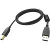 Vergoldete Anschlüsse - Ferritkern an einem Ende - Bandbreite 480 Mbps - über 65 Prozent Abdeckung geflochtene Abschirmung - USB-A (m) zu USB-B (m) - Außendurchmesser 4,8 mm - 28+24 AWG - 3 m - schwarz