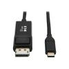 Eaton Tripp Lite Series USB C to DisplayPort Adapter Cable USB 3.1 Locking 4K USB-C 6ft - DisplayPort-Kabel - 24 pin USB-C (M) umkehrbar zu DisplayPort (M) Verriegelung - USB 3.1 Gen 1 / Thunderbolt 3 / DisplayPort 1.2 - 1.8 m - 4K Unterstützung, USB