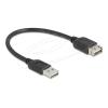 Delock - USB-Verlängerungskabel - USB (M) umkehrbar zu USB (W) umkehrbar - USB 2.0 - 20 cm - einfache USB - Schwarz