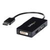 StarTech.com 3-in1 DisplayPort auf HDMI / DVI / VGA Adapter - DP zu VGA, DP zu HDMI, DP zu DVI Konverter - 1920x1200 / 1080p - Schwarz - Videoadapter - DisplayPort männlich zu HD-15 (VGA), DVI-D, HDMI weiblich - 26.6 m - Schwarz - aktiv, 1920 x 1200