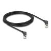 Delock - Patch-Kabel - RJ-45 (M) nach oben angewinkelt zu RJ-45 (M) nach oben angewinkelt - 3 m - 4.5 mm - S / FTP - CAT 6a - geschirmt, halogenfrei - Schwarz