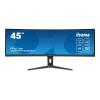 44,5" ETE DQHD VA-panel, 5120x1440@165Hz, 450cd / m², 0,8ms MPRT, Speakers, USB-C Dock (LAN, 90W PD), DisplayPort, 2x HDMI 2.1, KVM, USB3.2x3, FreeSync, 13cm Height Adj. Stand