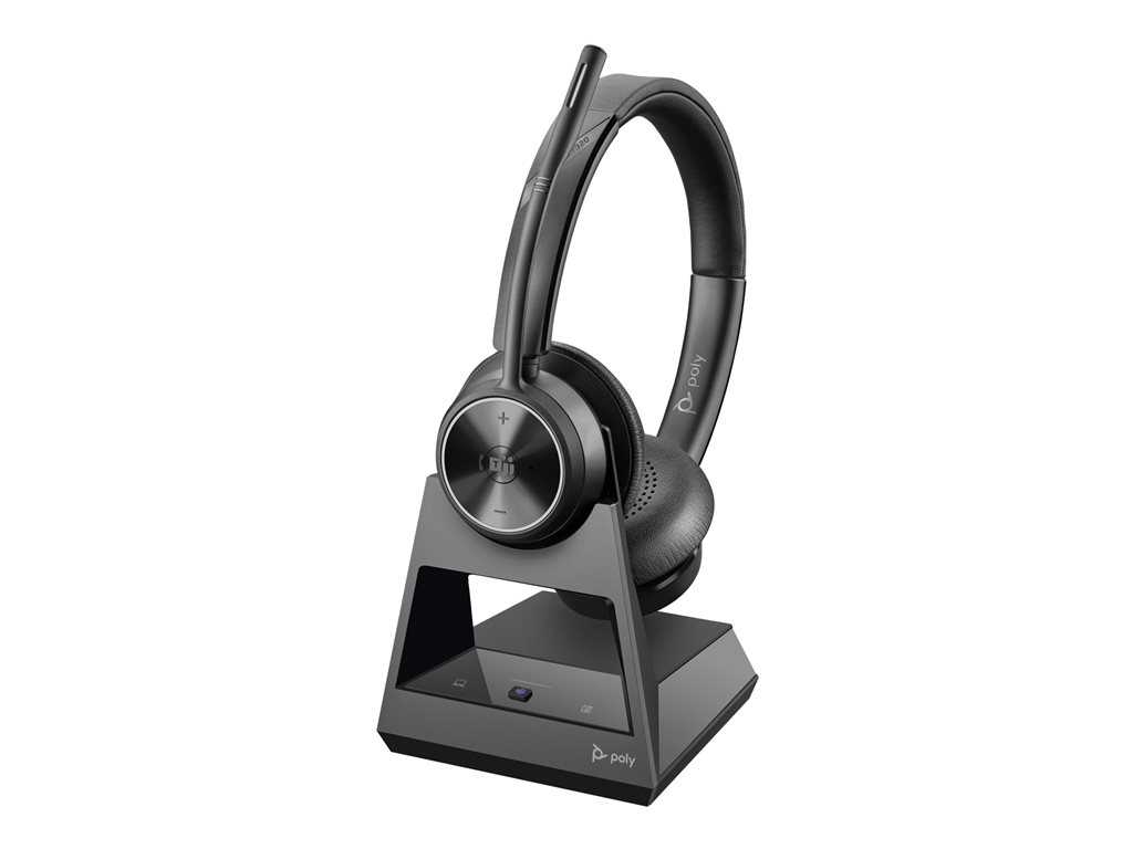 Poly Savi 7320 Office - Savi 7300 series - Headset - On-Ear - DECT - kabellos - Schwarz - Replaces Poly SKU 214777-05