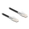 Delock - Patch-Kabel - RJ-45 (M) zu RJ-45 (M) - 3 m - 6 mm - S / FTP - CAT 6a - halogenfrei, geformt, ohne Haken, mit Set an Secure Clips - Schwarz