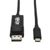 Eaton Tripp Lite Series USB C to DisplayPort Adapter Cable USB 3.1 Locking 4K USB-C 6ft - DisplayPort-Kabel - 24 pin USB-C (M) umkehrbar zu DisplayPort (M) Verriegelung - USB 3.1 Gen 1 / Thunderbolt 3 / DisplayPort 1.2 - 1.8 m - 4K Unterstützung, USB