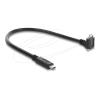 Delock - USB-Kabel - USB-C (M) zu Micro-USB Typ B (M) mit Schrauben - 30 cm - Daumenschrauben, up to 5 Gbps data transfer rate, 18 mm Schraubenabstand, 90° Stecker - Schwarz