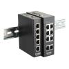 Switch / 8-Port Unmanaged Layer2 Fast Ethernet Industrial Switch, 8x 10 / 100Mbit / s TP (RJ-45) Port, Automatische Geschwindigkeits- und Duplexanpassung, Auto-Uplink MDI-II / -X, IEEE 802.3x Flow-Control bei Full-Duplex Betrieb, Gehäusefarbe schwarz, Wan