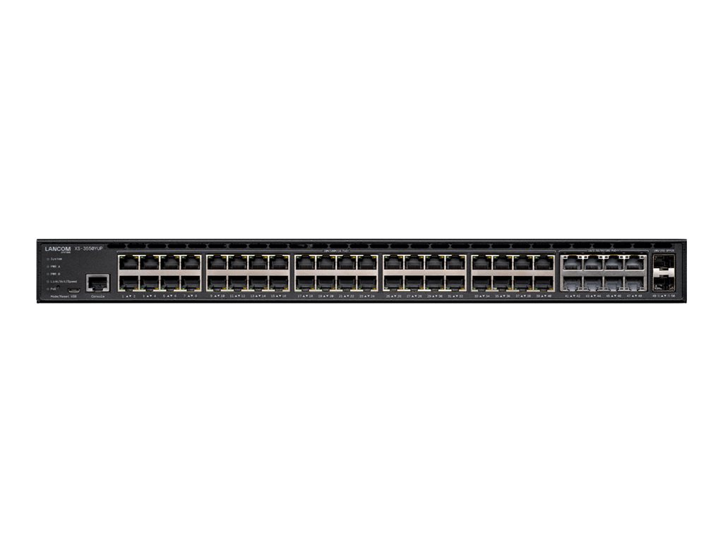 LANCOM XS-3550YUP - Switch - Multi-Gigabit mit Stromredundanz - L3 - managed - 8 x 1000 / 2.5G / 5G / 10GBase-T (PoE++) + 40 x 10 / 100 / 1000 + 2 x 10 Gigabit / 25 Gigabit SFP28 - an Rack montierbar - PoE++ (720 W) - für P / N: 60174, 60175, 60180, 60181