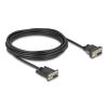 Delock - Kabel seriell - DB-9 (W) zu DB-9, Gleichstromstecker 5,5 x 2,1 mm (W) - 3 A - 5 m - unterstützt RS-232 serielle Schnittstelle, Daumenschrauben - Schwarz