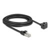 Delock Netzwerk Verlängerungskabel RJ45 Stecker zu RJ45 Buchse 90 grad gewinkelt Cat.6 F / UTP 3 m schwarz
