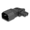 Delock Netzadapter IEC 60320 - C14 auf C7, Stecker / Buchse, 2,5 A, 90 grad gewinkelt