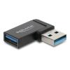 Delock - USB-Adapter - USB Typ A (M) zu USB Typ A (W) links gewinkelt - 20 V - 3 A - bis zu 10 Gbps Datentransferrate, bis zu 60W Ladeleistung - Schwarz