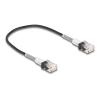 Delock RJ45 Netzwerkkabel mit doppeltem Knickschutz Cat.6A UTP Slim 0,3 m schwarz
