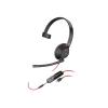 Poly Blackwire 5210 - Blackwire 5200 series - Headset - On-Ear - kabelgebunden - 3,5 mm Stecker, USB-C - Schwarz - Zertifiziert für Microsoft Teams, Zertifiziert für Skype für Unternehmen, Cisco Jabber Certified, Avaya Certified, Works With Chromeboo