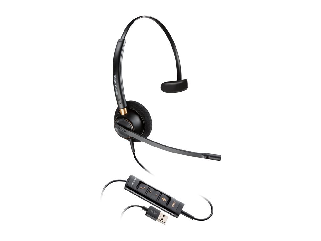 Poly EncorePro 515 - EncorePro 500 series - Headset - On-Ear - kabelgebunden - USB-A - Schwarz - Zertifiziert für Skype für Unternehmen - Replaces Poly SKU 218271-01