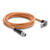 Delock - Netzwerkkabel - 8-polig M12 (M) gerade zu RJ-45 (M) nach oben angewinkelt - 2 m - 6.5 mm - S / FTP - CAT 6a - geformt - orange