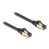 Delock - Netzwerkkabel - RJ-45 (M) zu RJ-45 (M) - 3 m - 6 mm - S / FTP - CAT 6a / 7 - ohne Haken, innen / außen - Schwarz