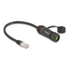 Delock - Netzwerkverlängerungskabel - RJ-45 (M) zu RJ-45 (W) - 25 cm - 6 mm - STP - CAT 6a - staub- und wasserdicht (IP68), Dichtkappe, M20 Gewinde - Schwarz