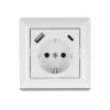 Delock - Steckdose - mit PD 3.0, 18 W - 2P+E - Typ F, USB, USB Typ-C - mit Verschluss - einfach - 1 Steckdose, 1 USB-Anschluss, 1 USB-C socket - 3 A - weiß
