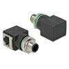 Delock Netzwerkadapter M12 8 Pin A-kodiert Stecker zu RJ45 Buchse